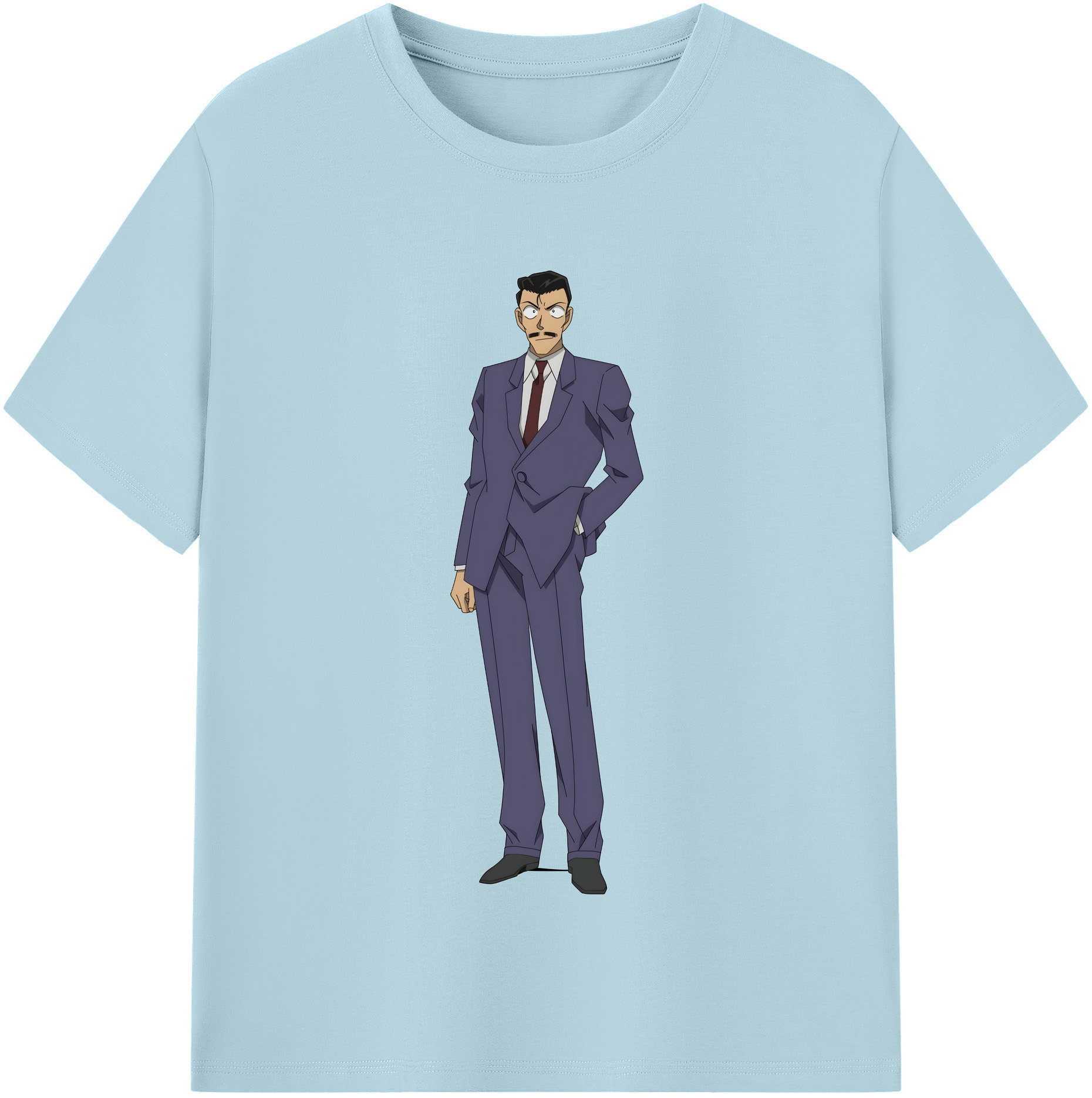 （画像用） 名探偵コナン 毛利 小五郎 もうり こごろう Detective Conan 綿100％半袖Tシャツ（フロントプリント）